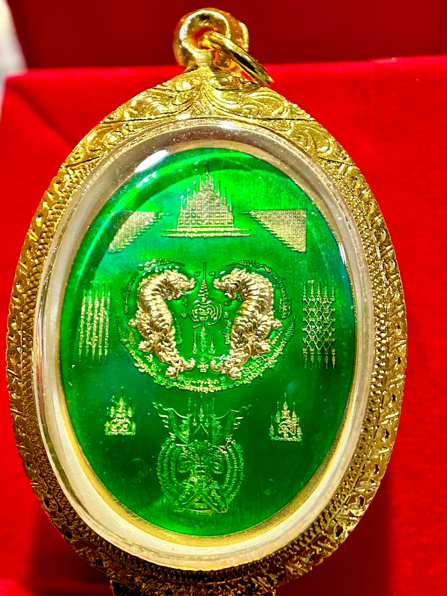 Nai Khanom Tom Signature Amulet (Green & Gold Edition)