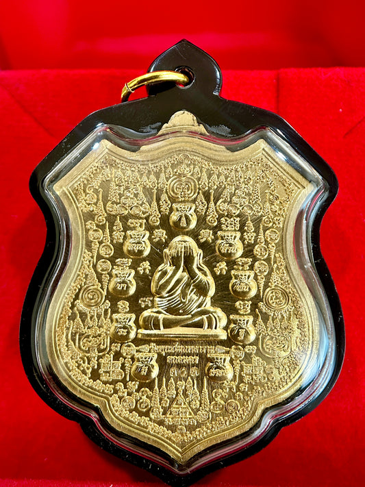 Nine Treasures Amulet - Luang Pho Nuan & Phra Pidta (Gold)