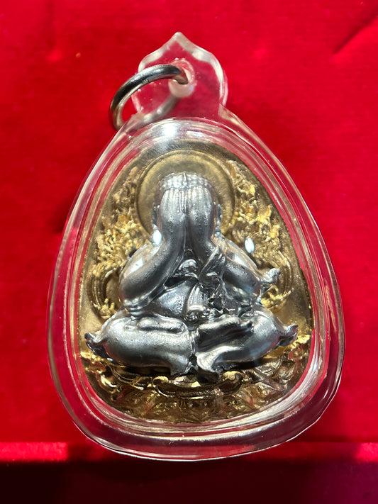 Phra Pidta Shadow Steel with Golden Yantra