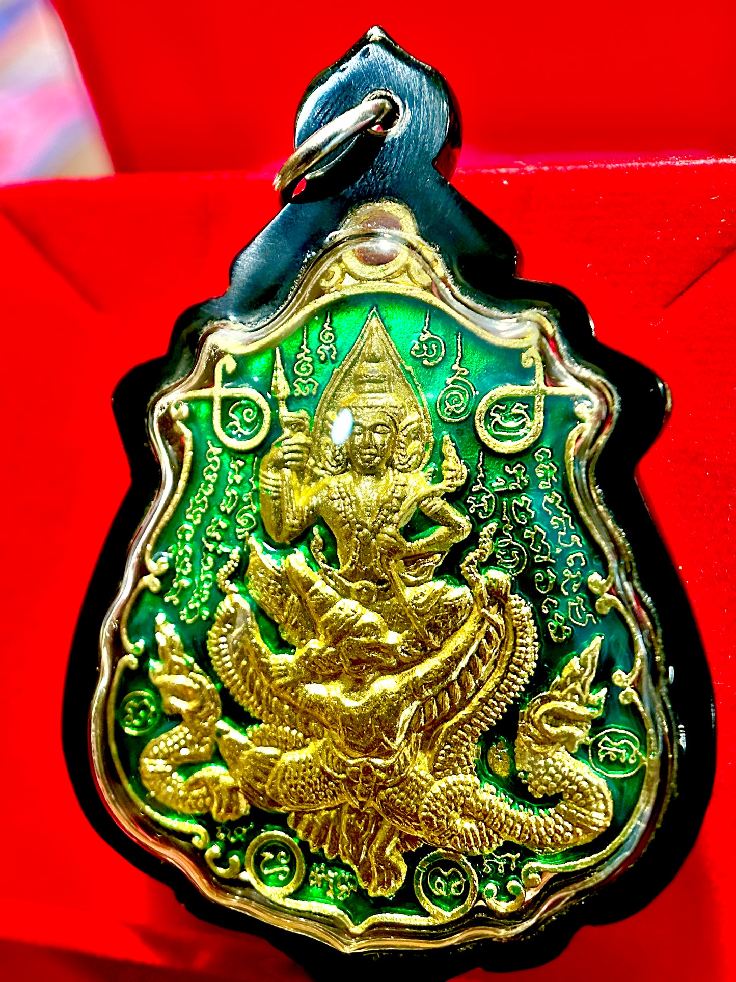 Vishnu & Garuda with Nagas (Green)