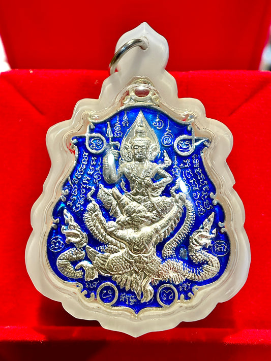 Vishnu & Garuda with Nagas (Blue/Silver)