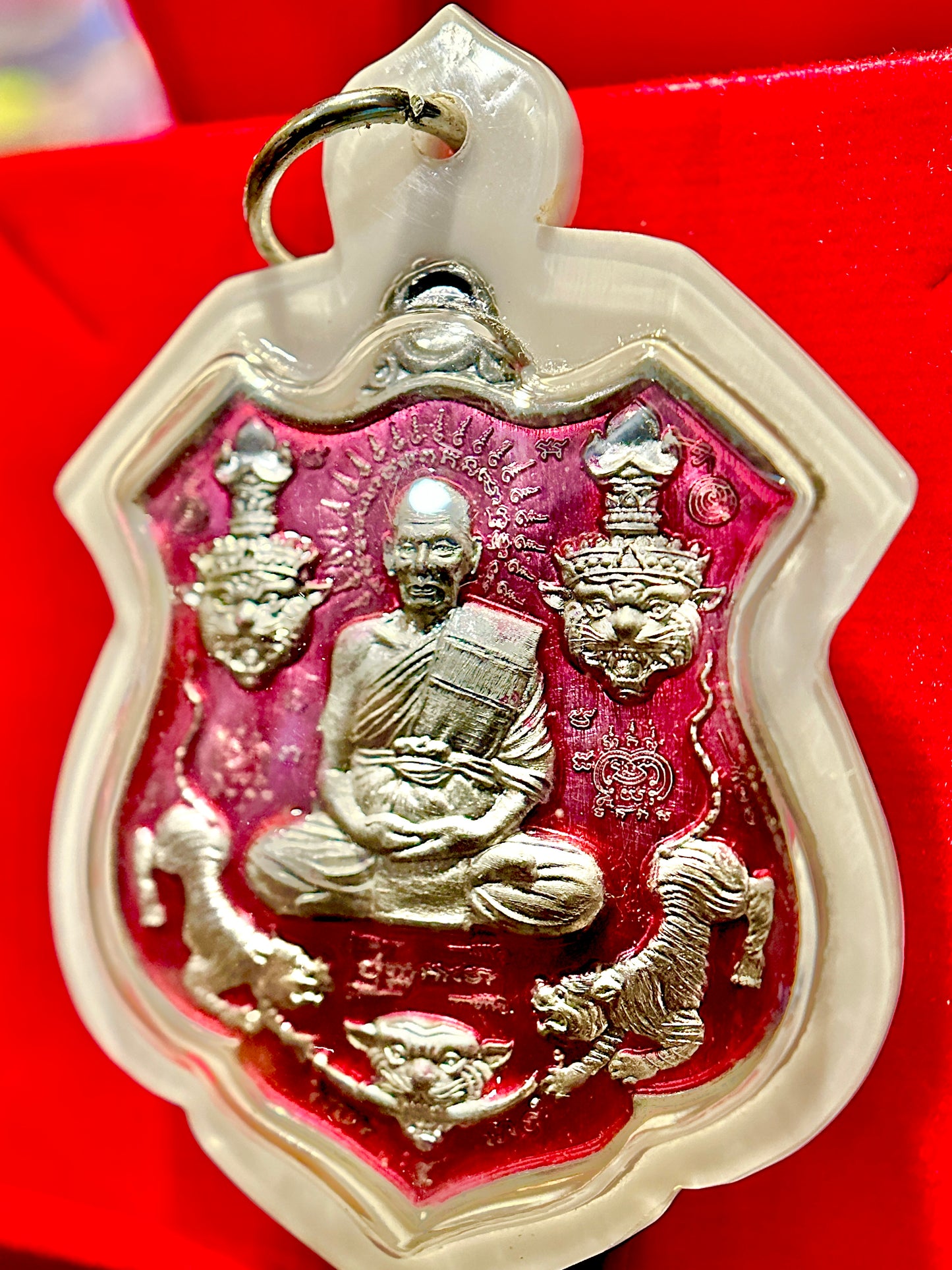 Luang Phor Phat & Tiger-Headed Lersi (Pink)