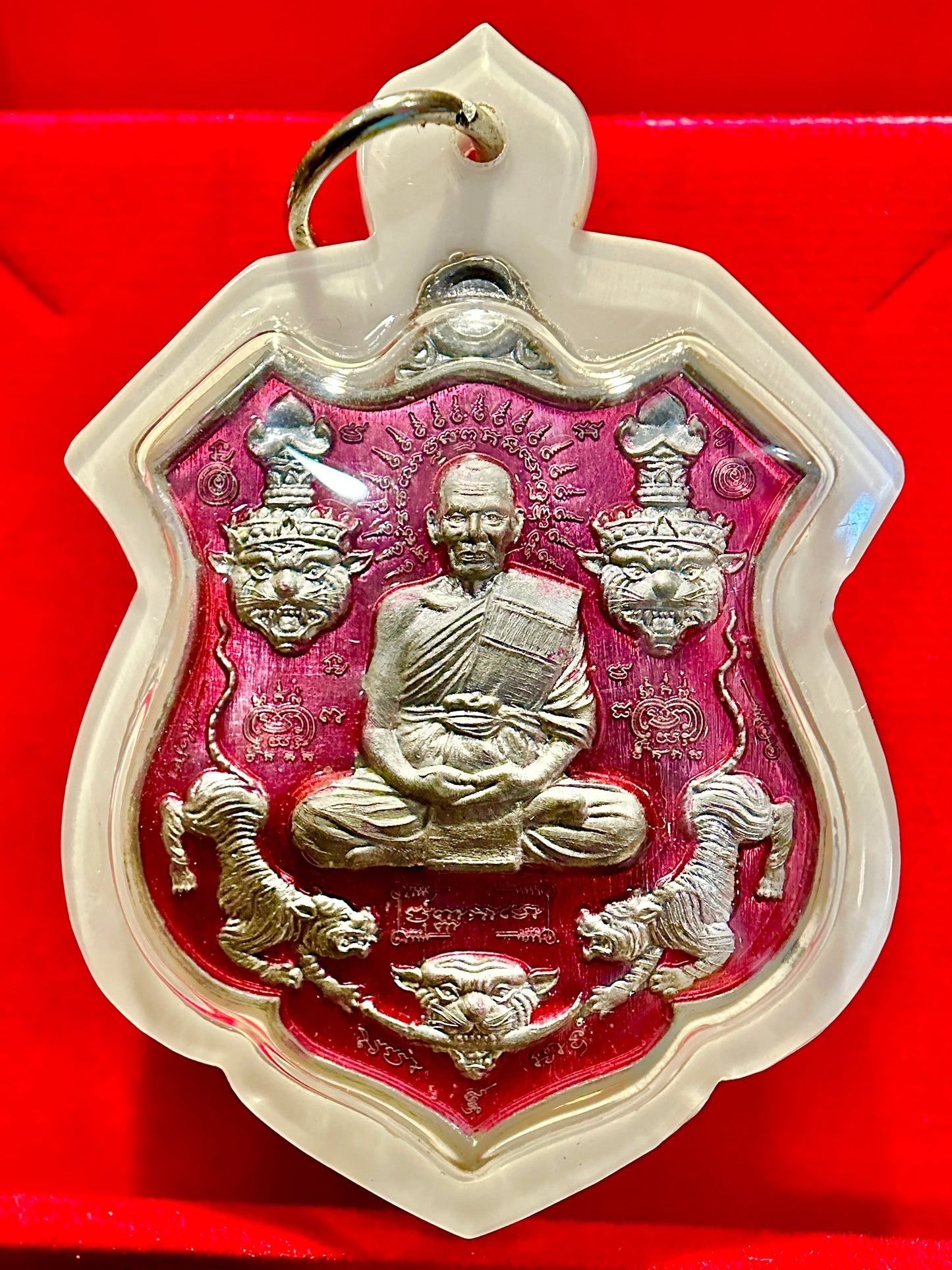 Luang Phor Phat & Tiger Headed Lersi (Green & Pink)