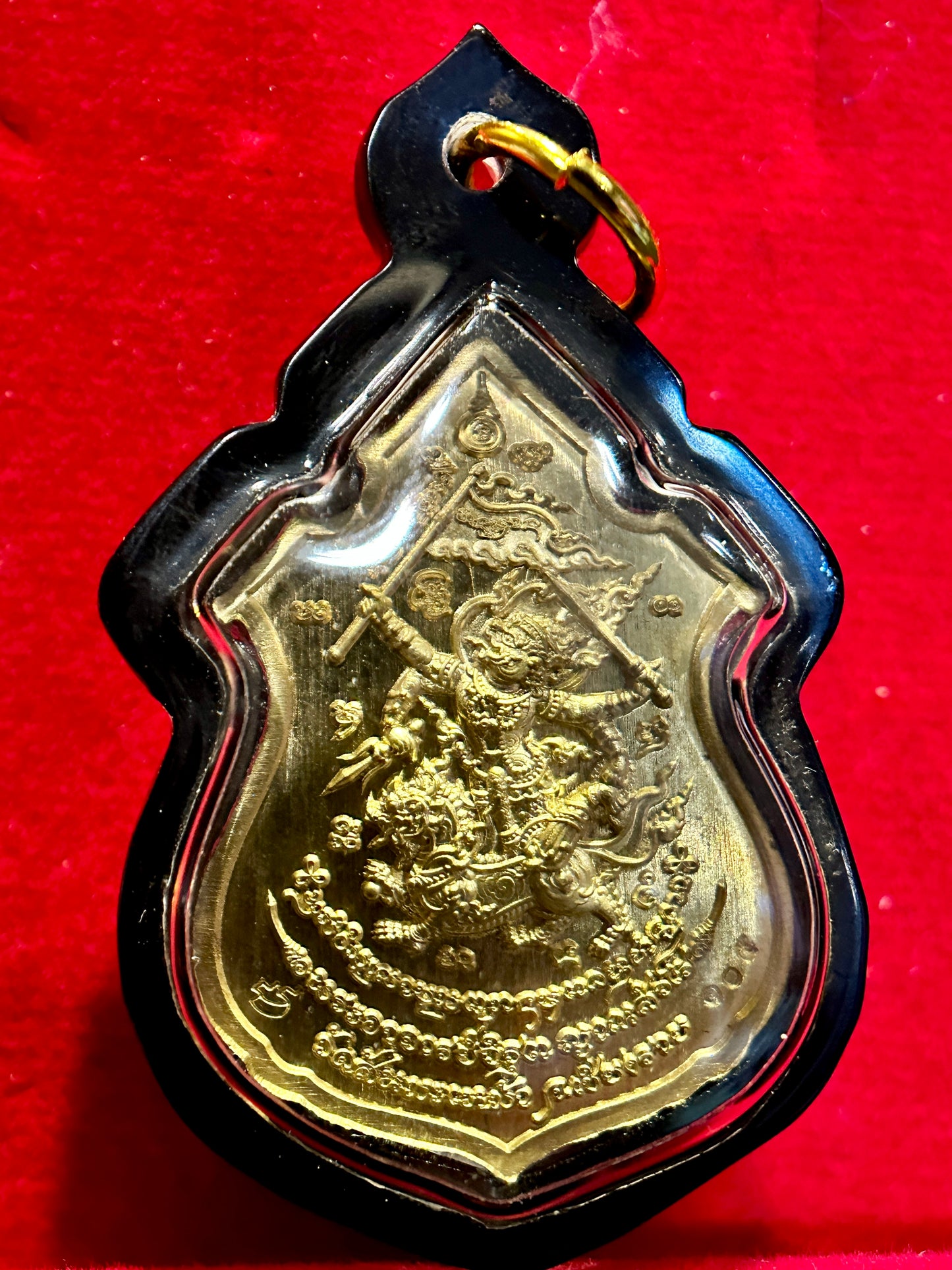 Lersi Ta Fai & Hanuman Riding Singha (Green & Gold)