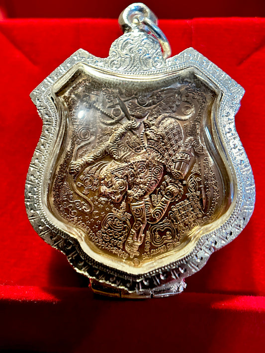 Bronze Monk & Four-Armed Hanuman Protection Amulet