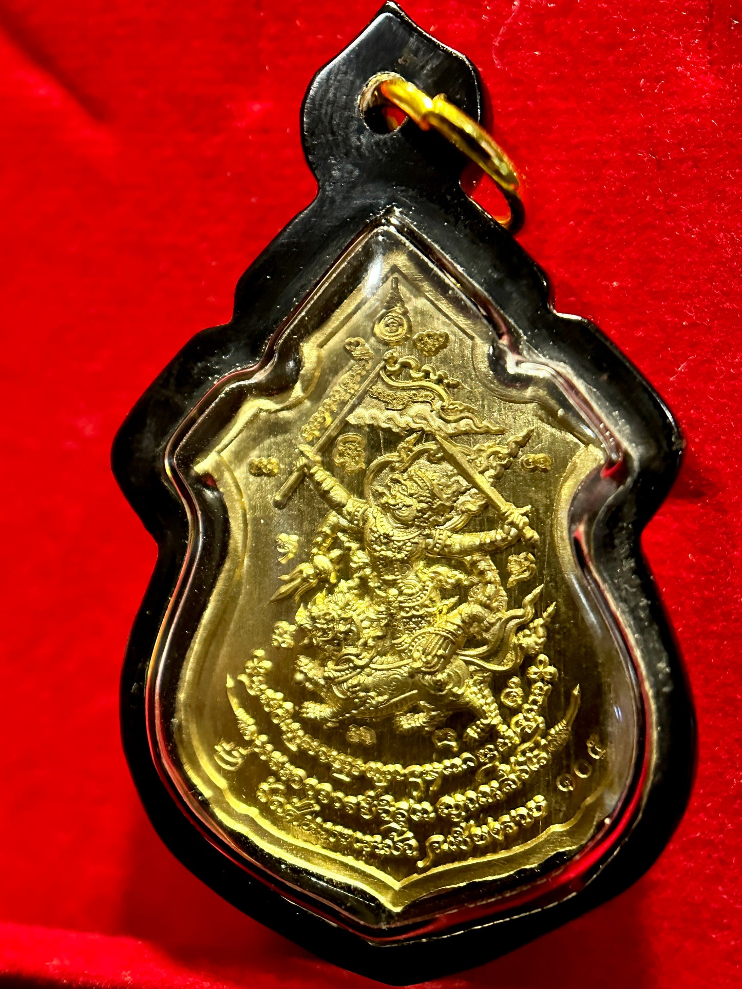 Lersi Ta Fai & Hanuman Riding Singha (Green & Gold)