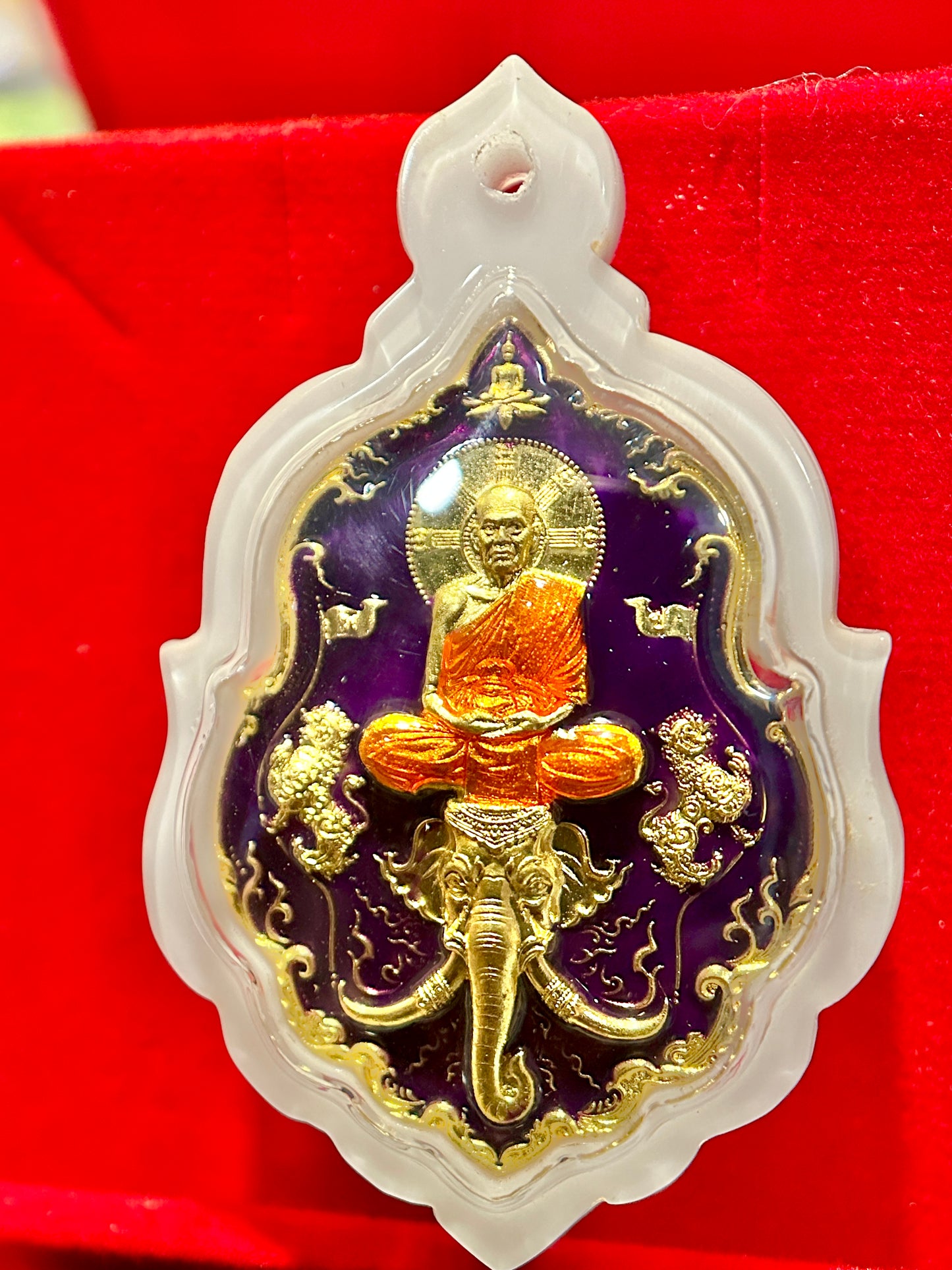 Luang Phor Phat Riding Erawan (Purple & Gold Edition – White Case)