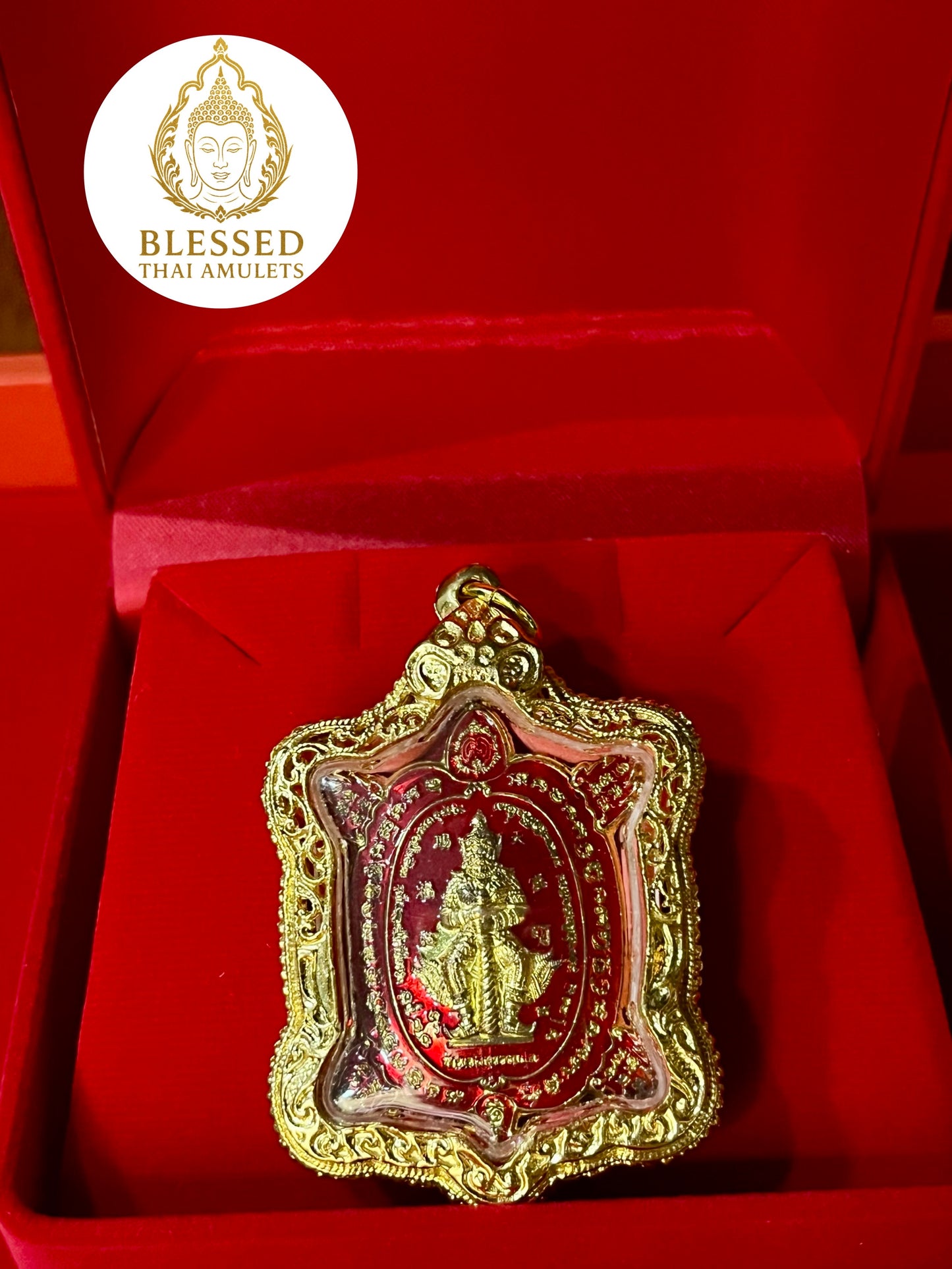 Turtle-Shaped Tao Wessuwan (Red/Gold)