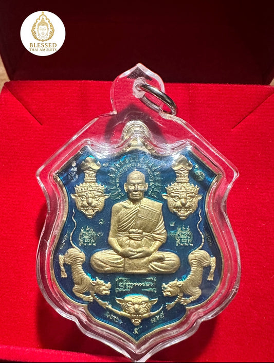 Luang Phor Phat & Tiger-Headed Lersi (Teal)